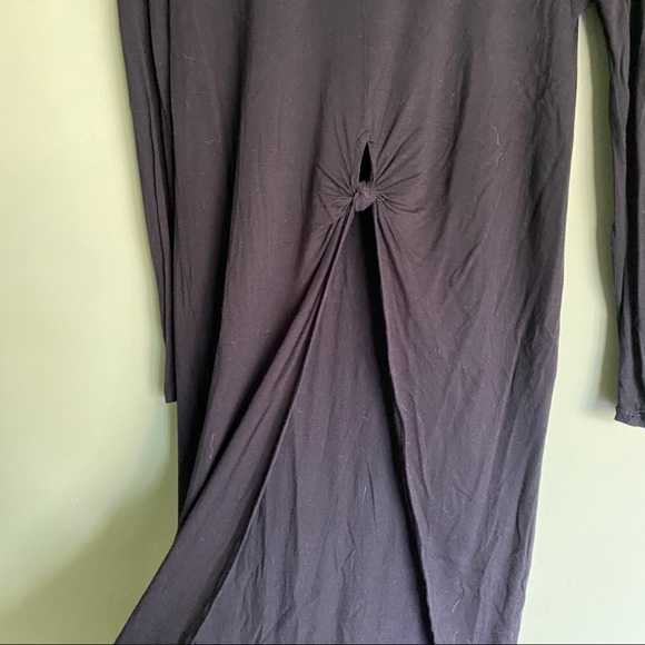 Cotton On High Low Cropped Long Sleeve Shirt Black - Picture 4 of 7